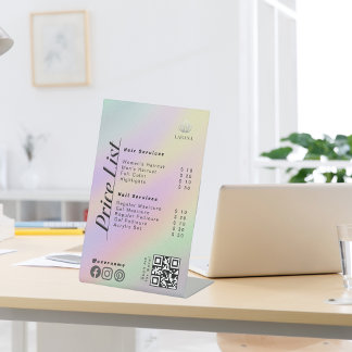 Signe De Table Pastel Holographic Esthetician Prix Menu