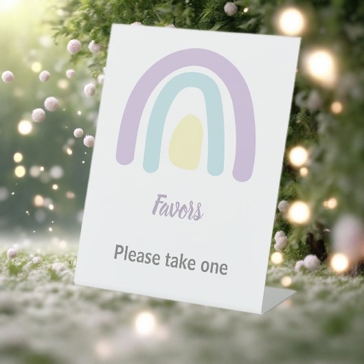 Signe De Table Pastel lilac Rainbow Baby showers Faveurs