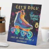 Signe De Table Patinage à rouleaux Affiches de bienvenue, 8 ans (In SItu)
