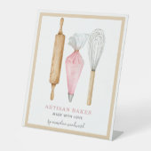 Signe De Table Pâtisserie Chef Aquarelle Cuisine Ustensiles (Recto)