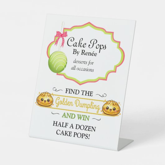 Signe De Table Pâtisserie de Cake Pops sur mesure V4 (Recto)