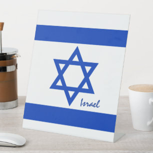 Signe De Table Patriotes israéliens, drapeau israélien / fan de s