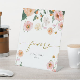 Signe De Table Pavot rose Fleurs Douche Faveurs Signale