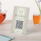 Signe De Table Payer ici avec code QR doré Gâteau de boulangerie  (In SItu)