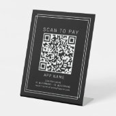 Signe De Table Payer par scan Avery Moderne Noir Entreprise (Recto)