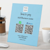 Signe De Table Paypal Cashapp numérisation pour payer QR ajouter (In SItu)