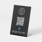 Signe De Table Paypal QR Code Scan to Pay Professional Logo Black (Recto)