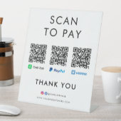 Signe De Table Paypal Venmo Cash App Scan pour payer le code QR b (In SItu)