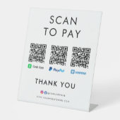Signe De Table Paypal Venmo Cash App Scan pour payer le code QR b (Recto)
