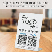 Signe De Table Paypal Venmo Code QR Logo Scan to Pay
