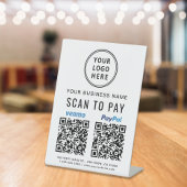 Signe De Table Paypal Venmo Code QR Logo Scan to Pay