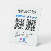 SIGNE DE TABLE PAYPAL VENMO QR CODE ANALYSE POUR PAYER LE MERCI (Recto)
