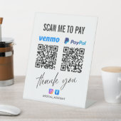 SIGNE DE TABLE PAYPAL VENMO QR CODE ANALYSE POUR PAYER LE MERCI (In SItu)