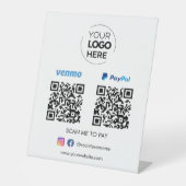 Signe De Table Paypal Venmo QR Code paiement | Analyser pour paye (Recto)