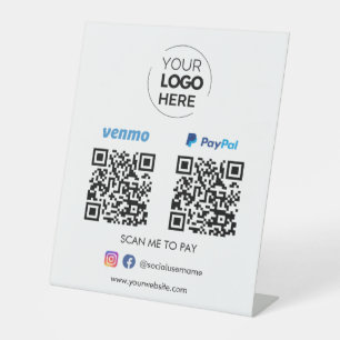 Signe De Table Paypal Venmo QR Code paiement Analyser pour paye