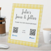 Signe De Table Pays Jaune Plaid QR Code Paiement (In SItu)