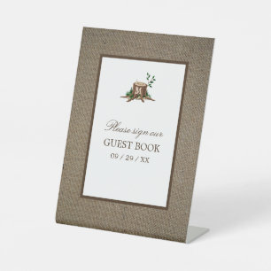 Signe De Table Pays Russe Burlap Monogram Mariage