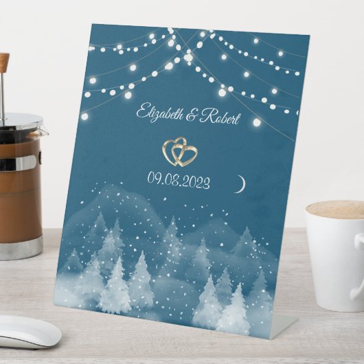 Signe De Table Paysage d'hiver Mariage de neige (In SItu)