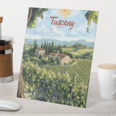 Signe De Table Paysage toscan avec vignobles et un vélo (In SItu)