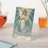 Signe De Table Peaceful Christmas Angel Pedestal Sign (In SItu)