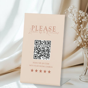 Signe De Table Peach Minimal Élégant Salon Réseaux Sociaux