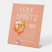 Signe De Table Peach Orange Aperol Spritz Fête de Mariage (Recto)