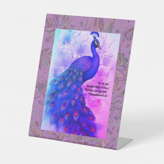 Signe De Table Peacock bleu et lavande (Recto)