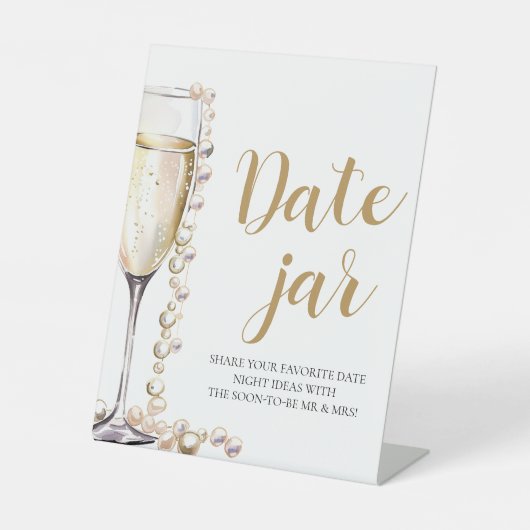 Signe De Table Pearl et Prosecco Date Nuit Idées Date Jar (Recto)