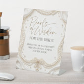 Signe De Table Pearls of Wisdom Bridal Shower Sign (In SItu)
