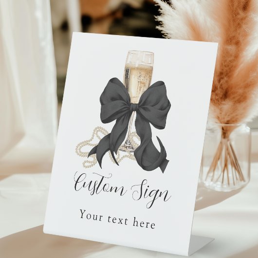 Signe De Table Pearls & Prosecco Bridal Shower Custom Sign