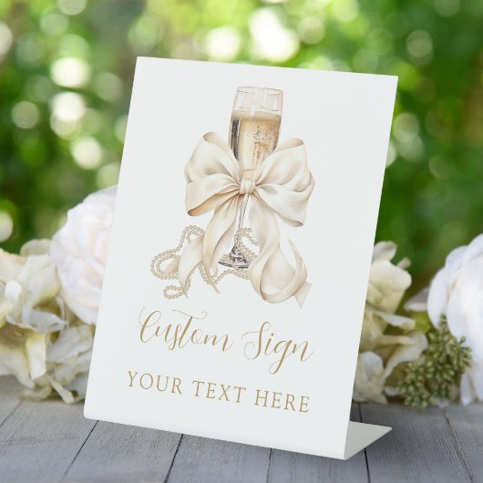 Signe De Table Pearls & Prosecco Bridal Shower Custom Sign