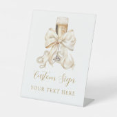 Signe De Table Pearls & Prosecco Bridal Shower Custom Sign (Recto)