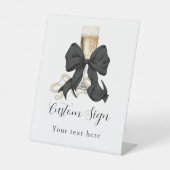 Signe De Table Pearls & Prosecco Bridal Shower Custom Sign (Recto)