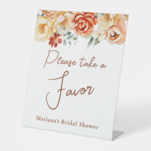 Signe De Table Pêche de rouille Floral Mariage nuptiale Faveurs