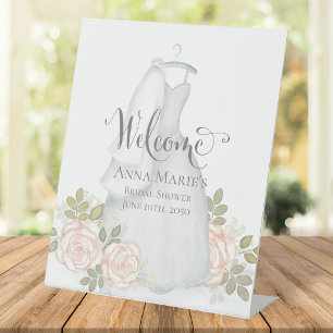 Signe De Table Pede de bienvenue à la douche de mariage floral aq
