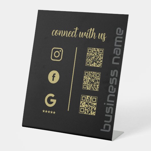Signe De Table Pedestal Sign – Connect With Us QR Display (B) (Recto)
