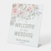 Signe De Table Peine Brousse Étincelante Bienvenue À Notre Mariag (Recto)