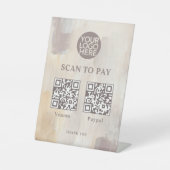 Signe De Table Peint Abstrait deux façons de payer code QR scanna (Recto)