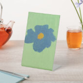 Signe De Table Peinture de fleur bleue (In SItu)