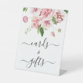 Signe De Table Peonies Roses Vides Cartes de Douche & Cadeaux (Recto)