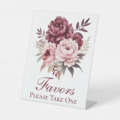 Signe De Table Peony Aquarelle Floral Wedding Faveurs (Recto)