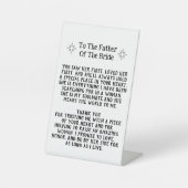 Signe De Table Père De La Peste De Mariée Mariage Keepsaké Cadeau (Recto)