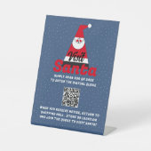 Signe De Table Père Noël Abstrait, Père Noël Visit, QR Code Queue (Recto)
