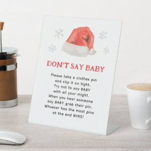 Signe De Table Père Noël Baby Holiday Baby shower Ne pas dire Bab