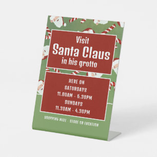 Signe De Table Père Noël Candy, Santa Claus Heures d'accueil