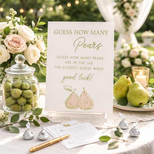 Signe De Table Perfect Pear Bridal Shower Guess How Many Pears