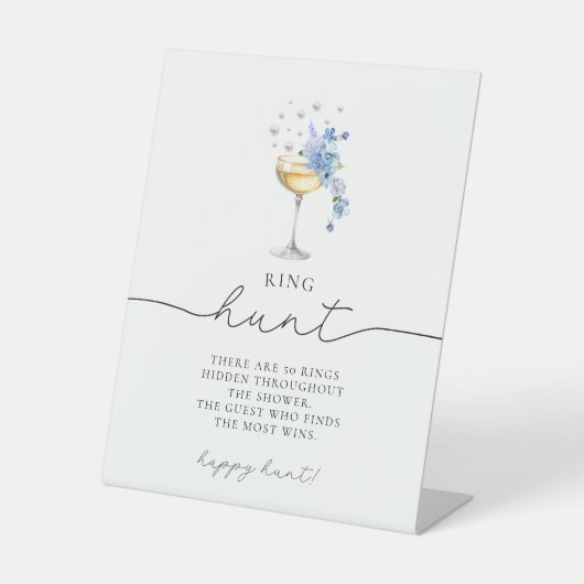 Signe De Table Perles de Fleur sauvage bleu Dusty et chasse aux c (Recto)