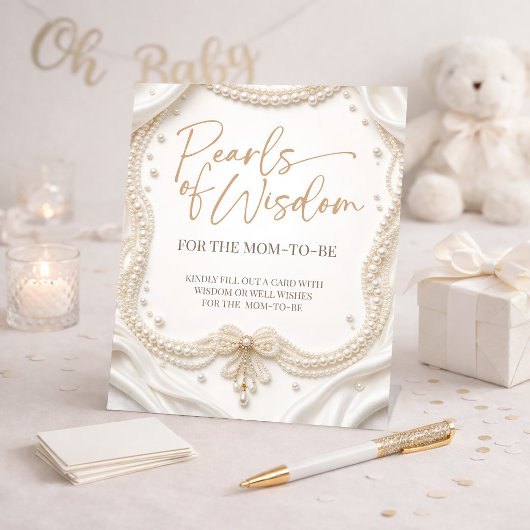 Signe De Table Perles de sagesse pour la future maman pancarte de