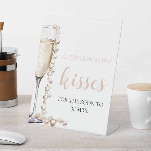 Signe De Table Perles et Procuco Guider Combien de Baisers Jeu (In SItu)