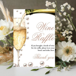 Signe De Table Perles et Prosecco Barre de fleurs de douche nupti